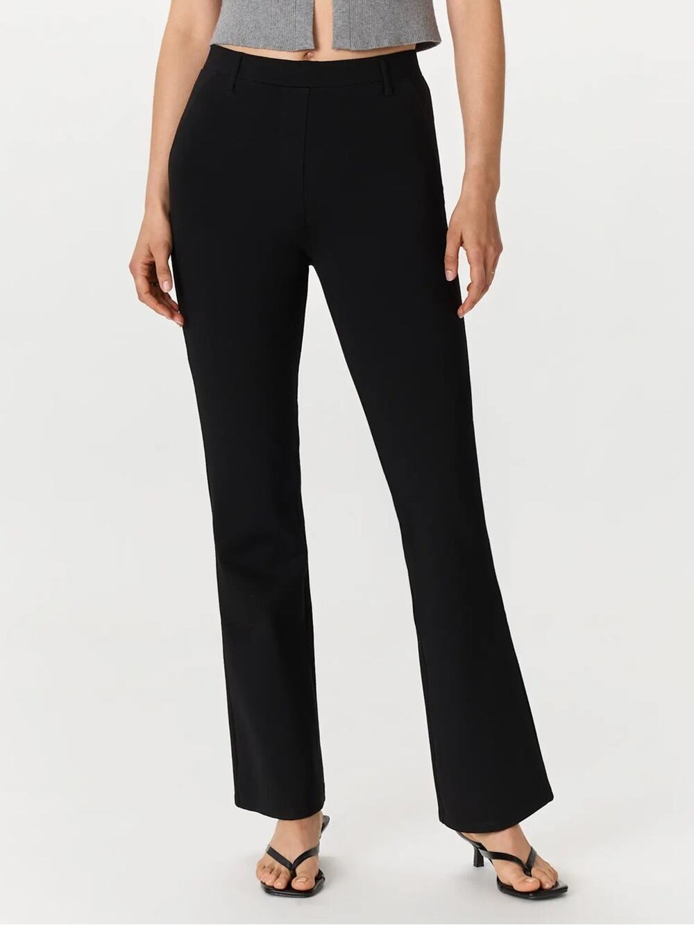 Quince Black Boot-Cut Dress Pants